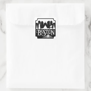 Pegatina Cuadrada Skyline de Boston