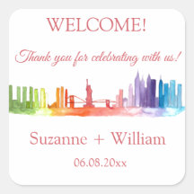 Skyline de la ciudad de NUEVA YORK Bodas del arcoi