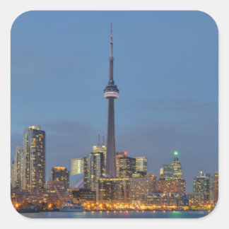 Pegatina Cuadrada Skyline de Toronto de noche