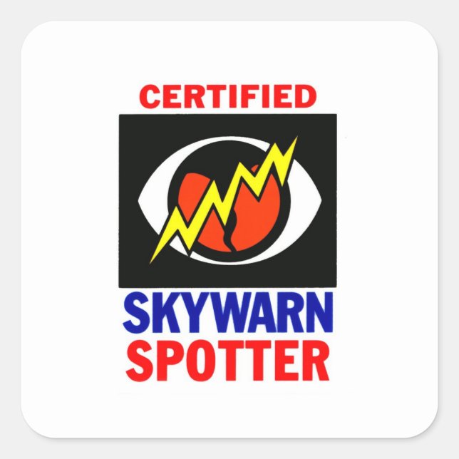 Pegatina Cuadrada SkyWarn (Anverso)
