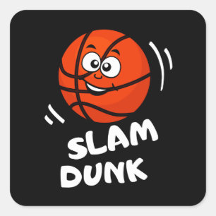 Pegatina Cuadrada Slam Dunk Funny Deporte Niños de Baloncesto