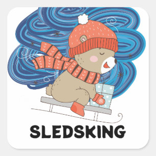 Pegatina Cuadrada Sledsking Personalizable