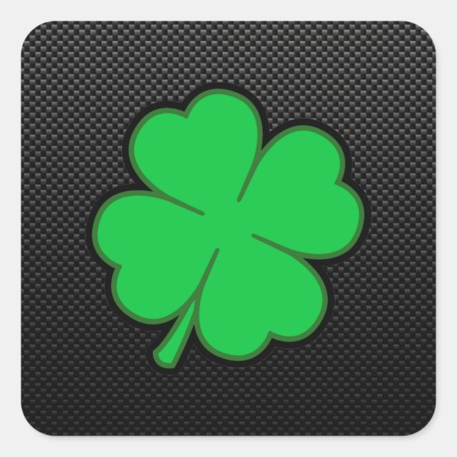 Pegatina Cuadrada Sleek Shamrock (Anverso)