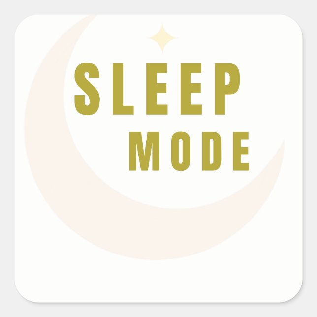 Pegatina Cuadrada Sleep Mode Moon & Star Sticker (Anverso)