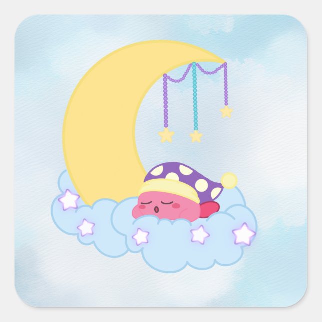 Pegatina Cuadrada Sleeping Kirby Sticker (Square) (Anverso)