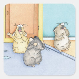 Pegatina Cuadrada Sleepy Hamsters