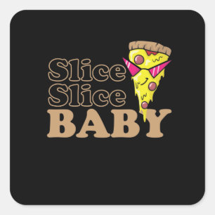 Pegatina Cuadrada Slice Slice Baby Pizza comida rápida Steinofen