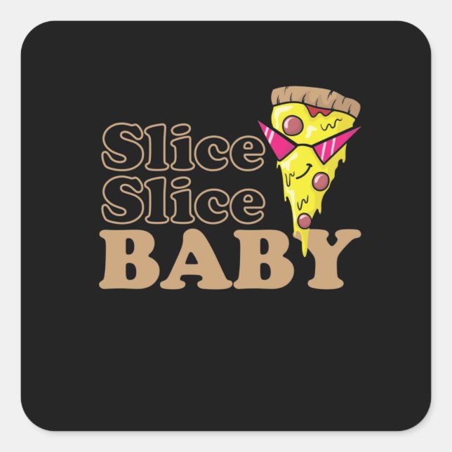 Pegatina Cuadrada Slice Slice Baby Pizza comida rápida Steinofen (Anverso)