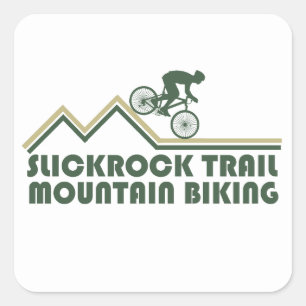 Pegatina Cuadrada Slickrock Trail - Mtb En Bicicleta De Montaña