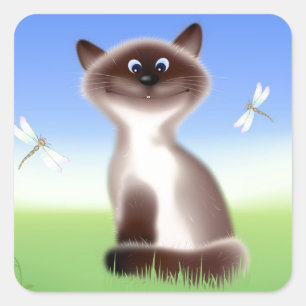 Pegatina Cuadrada Sly Cat