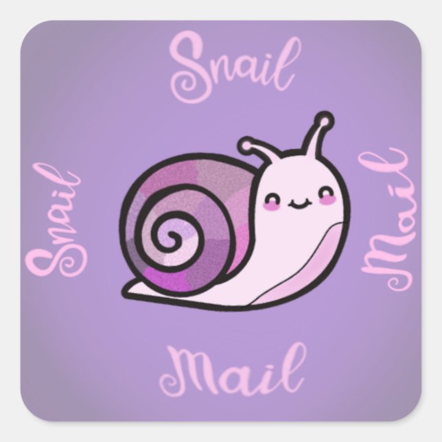 Pegatina Cuadrada Small business ‘Snail mail’ sticker set (Anverso)