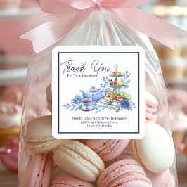 Pegatina Cuadrada Small Business Thank You Tea Room 