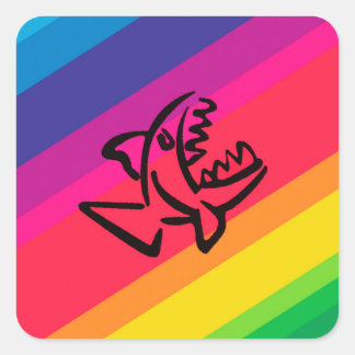 Pegatina Cuadrada small shark