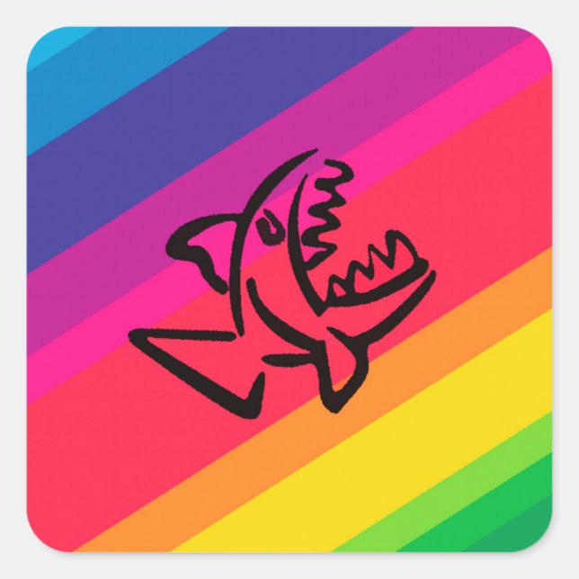 Pegatina Cuadrada small shark (Anverso)