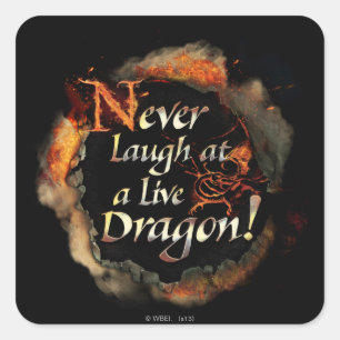 Pegatina Cuadrada SMAUG™ - Nunca te rías el logotipo gráfico
