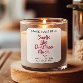 Pegatina Cuadrada Smells Like Christmas Magic | Modern Candle Labels