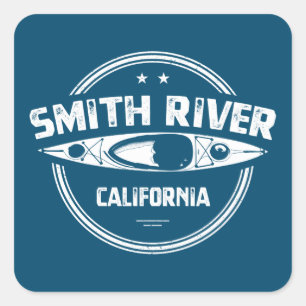 Pegatina Cuadrada Smith River California Kayaking