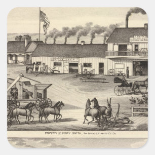 Pegatina Cuadrada Smyth, propiedades de Adams