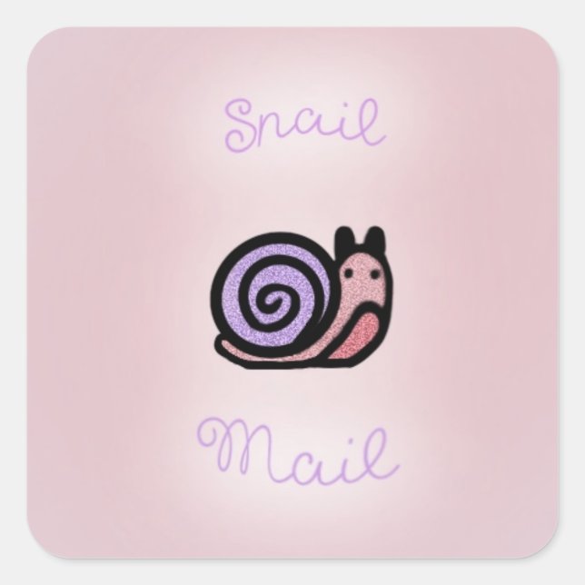 Pegatina Cuadrada Snail mail stickers  (Anverso)