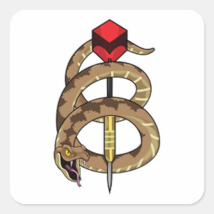 Pegatina Cuadrada Snake en Darts con Dart