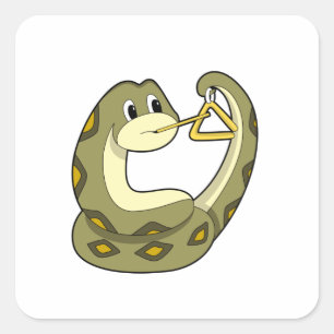 Pegatina Cuadrada Snake en la música con triángulo.PNG