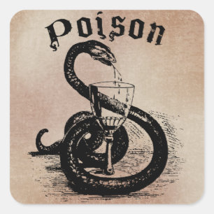 Pegatina Cuadrada Snake Poison Halloween Gothic