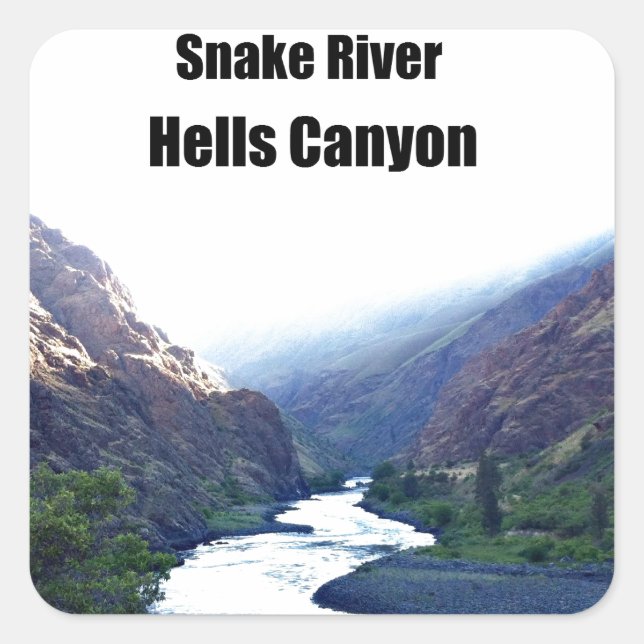 Pegatina Cuadrada Snake RIver, Hells Canyon (Anverso)
