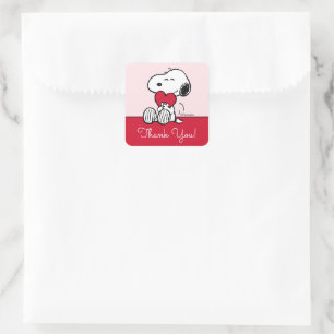Pegatina Cuadrada Snoopy Little Sweetheart Baby Shower Cuadrado St