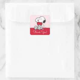 Pegatina Cuadrada Snoopy | Little Sweetheart Baby Shower Square Stic