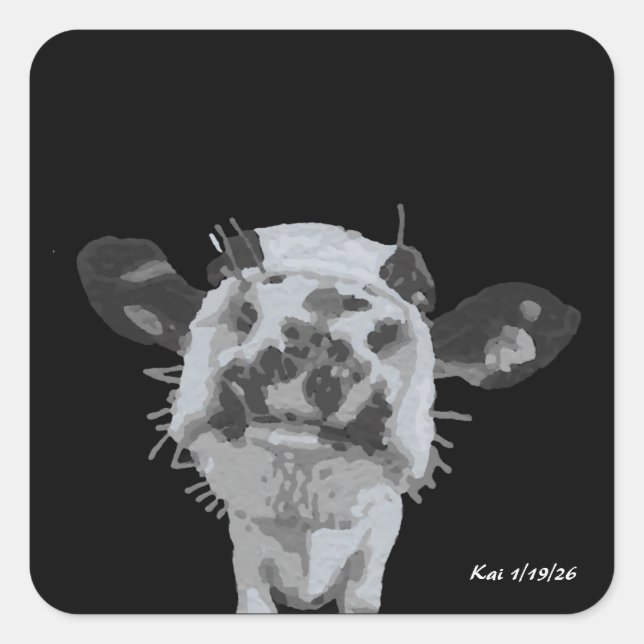 Pegatina Cuadrada Snoot Boop, Animal (Anverso)