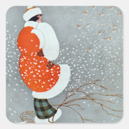 Pegatina Cuadrada Snow Buntings - Will Hammell 
