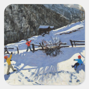 Pegatina Cuadrada Snowballers Zermatt