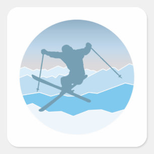 Pegatina Cuadrada Snowboard