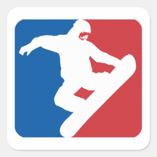 Pegatina Cuadrada Snowboard All Star