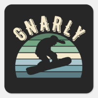 Snowboard Gnarly Vintage Sunset