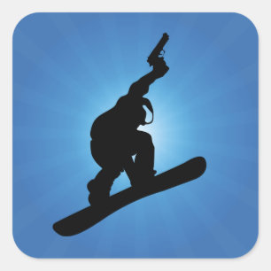Pegatina Cuadrada Snowboard Outlaw