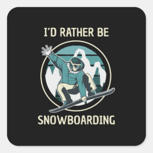 Pegatina Cuadrada Snowboard - Prefiero estar Snowboard