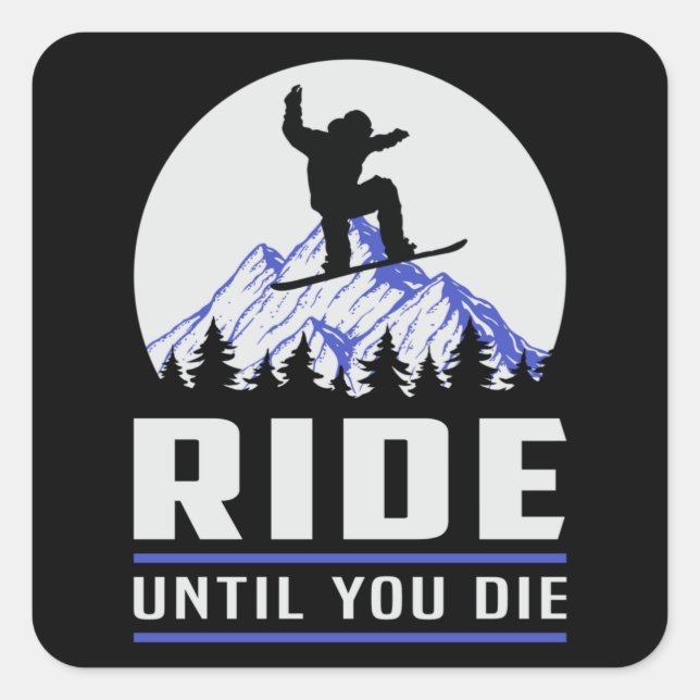 Pegatina Cuadrada Snowboard Snowboard Snowboard Snowboard Snowboard  (Anverso)