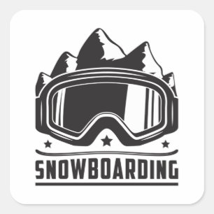 Pegatina Cuadrada Snowboard Snowboard Snowboard Snowboard Snowboard