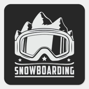 Pegatina Cuadrada Snowboard Snowboard Snowboard Snowboard Snowboard