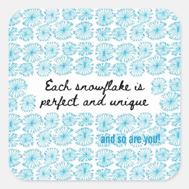 Pegatina Cuadrada Snowflake Sticker (Anverso)