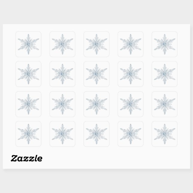 Pegatina Cuadrada Snowflake Sticker | Minimal Winter  (Hoja)