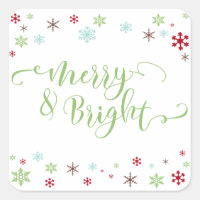 Snowflake Whimsy Merry & Bright, Apple Green Type