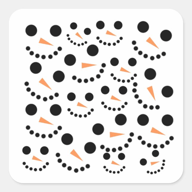 Pegatina Cuadrada Snowman (Anverso)