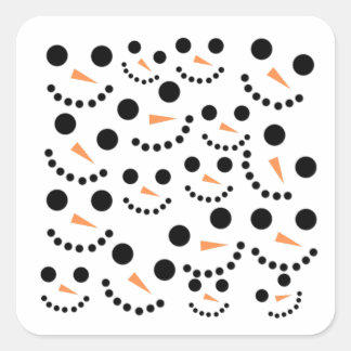 Pegatina Cuadrada Snowman