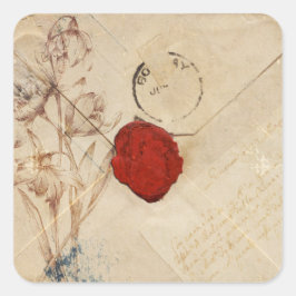 Pegatina Cuadrada Sobre de edad Shabby Scrapbook Embellecimientos