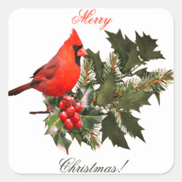 Pegatina Cuadrada Sobre de tarjeta en acebo Sellos/Etiquetas/Pegatin