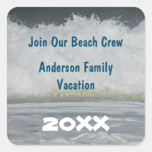 Sobre de viaje de reunión oceánica de verano en pl