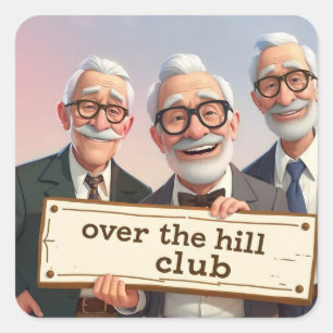 Pegatina Cuadrada Sobre el Hill Club