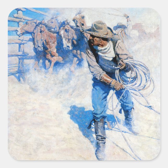 Pegatina Cuadrada Sobre el mar de Ronda (Anverso)